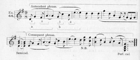 Example 44.  Fragment of Mendelssohn.